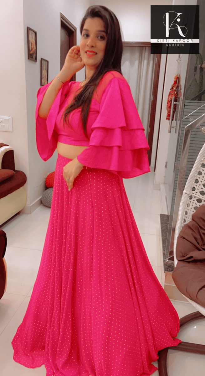Hot Pink Designer Lehenga - Choli - Kirti Kapoor Couture