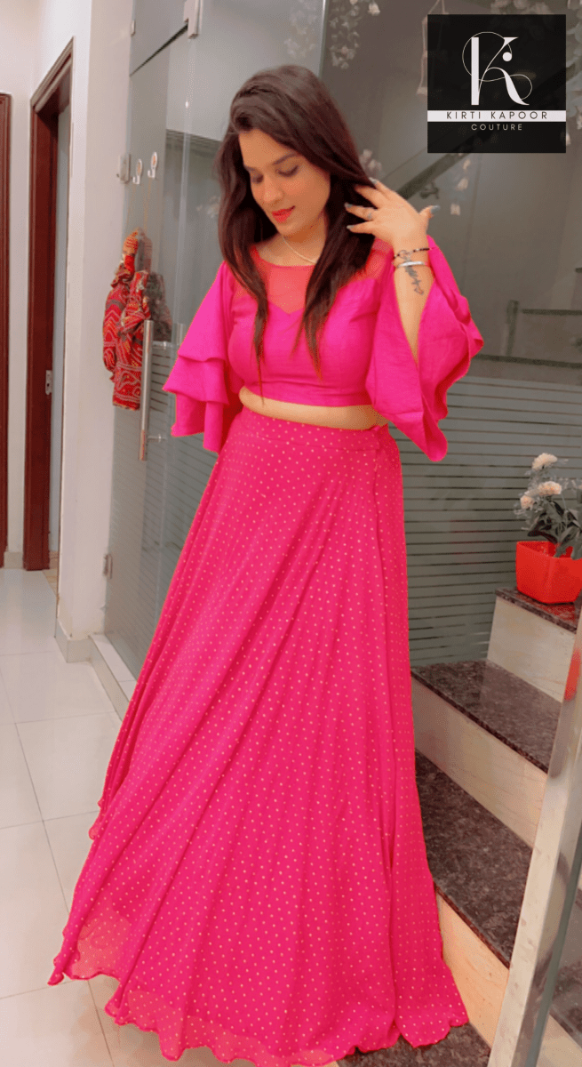 Hot Pink Designer Lehenga - Choli - Kirti Kapoor Couture