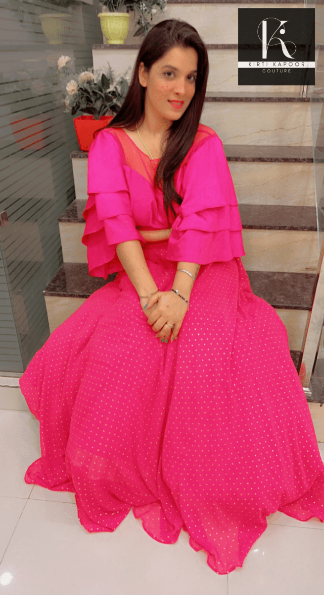 Hot Pink Designer Lehenga - Choli - Kirti Kapoor Couture