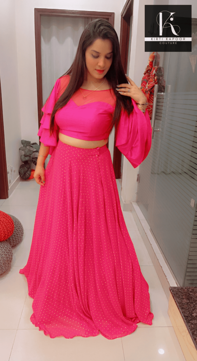 Hot Pink Designer Lehenga - Choli - Kirti Kapoor Couture