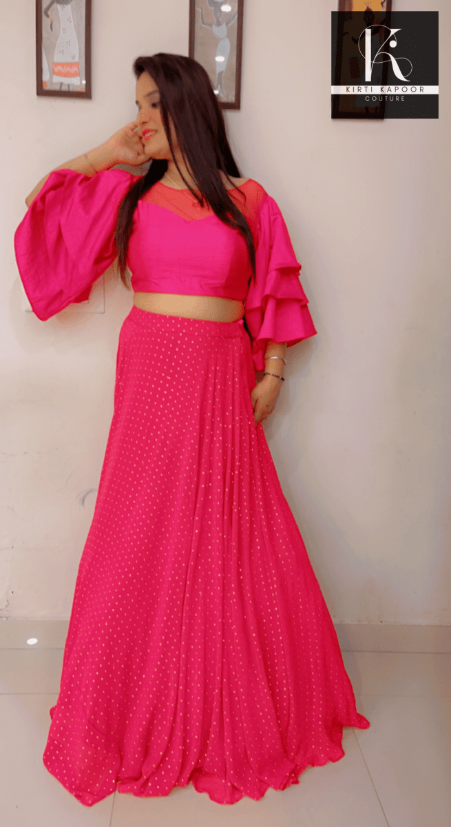 Hot Pink Designer Lehenga - Choli - Kirti Kapoor Couture