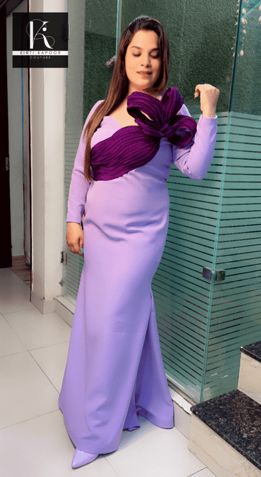 Lavender Banana Crepe BodyCon Dress - Kirti Kapoor Couture