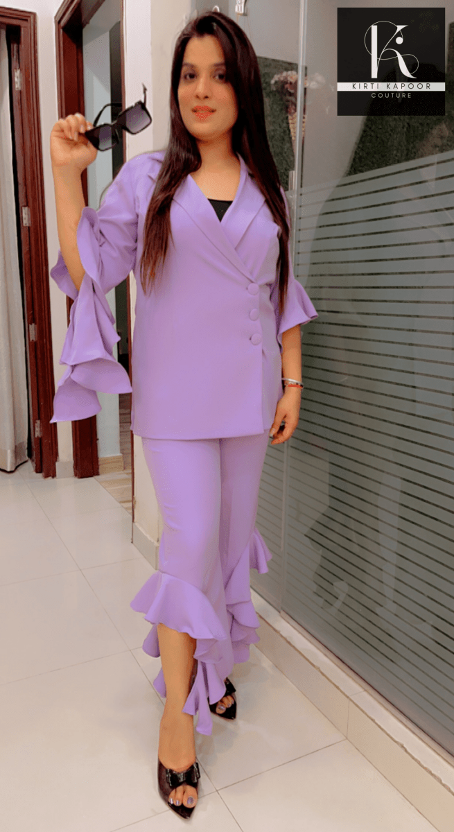 Lavender Designer Co - ord Set by Kirti Kapoor - Kirti Kapoor Couture