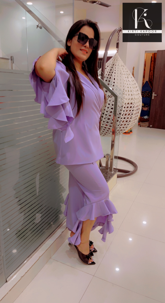 Lavender Designer Co - ord Set by Kirti Kapoor - Kirti Kapoor Couture