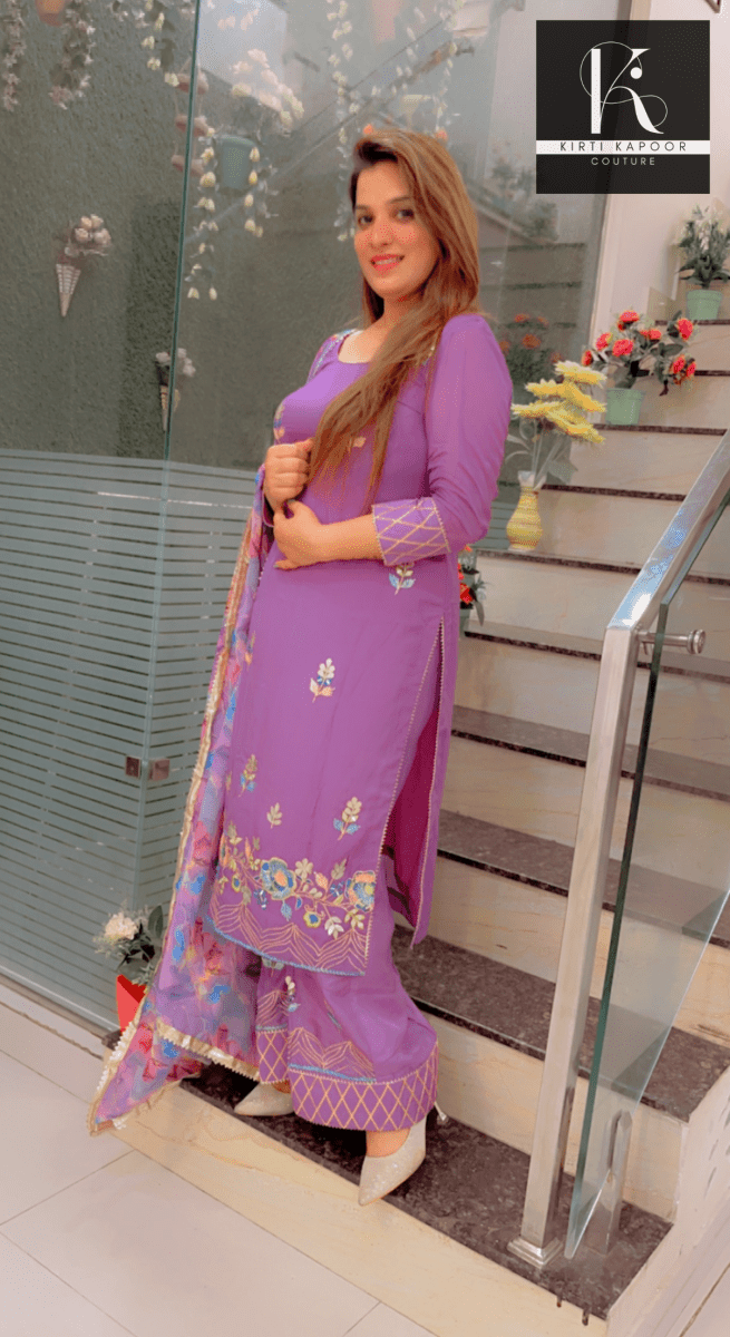 Lavender Gotta - Patti Suit by Kirti Kapoor - Kirti Kapoor Couture