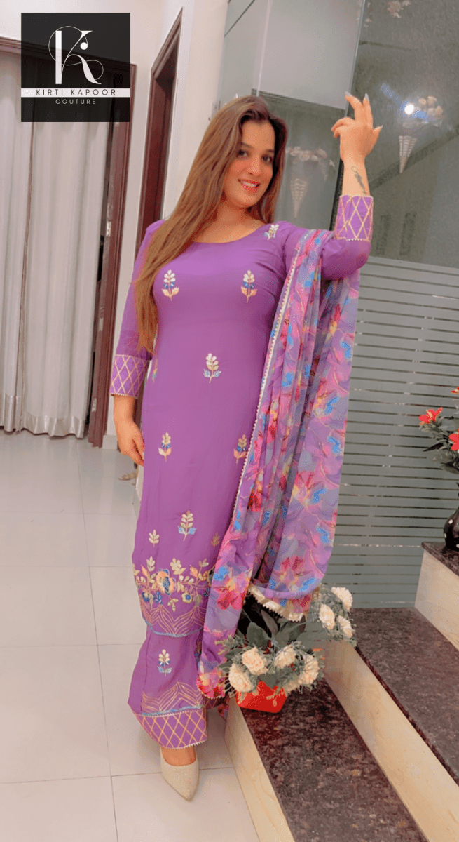 Lavender Gotta - Patti Suit by Kirti Kapoor - Kirti Kapoor Couture