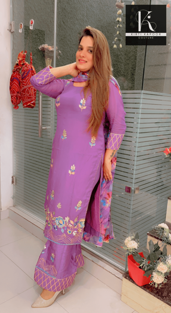 Lavender Gotta - Patti Suit by Kirti Kapoor - Kirti Kapoor Couture