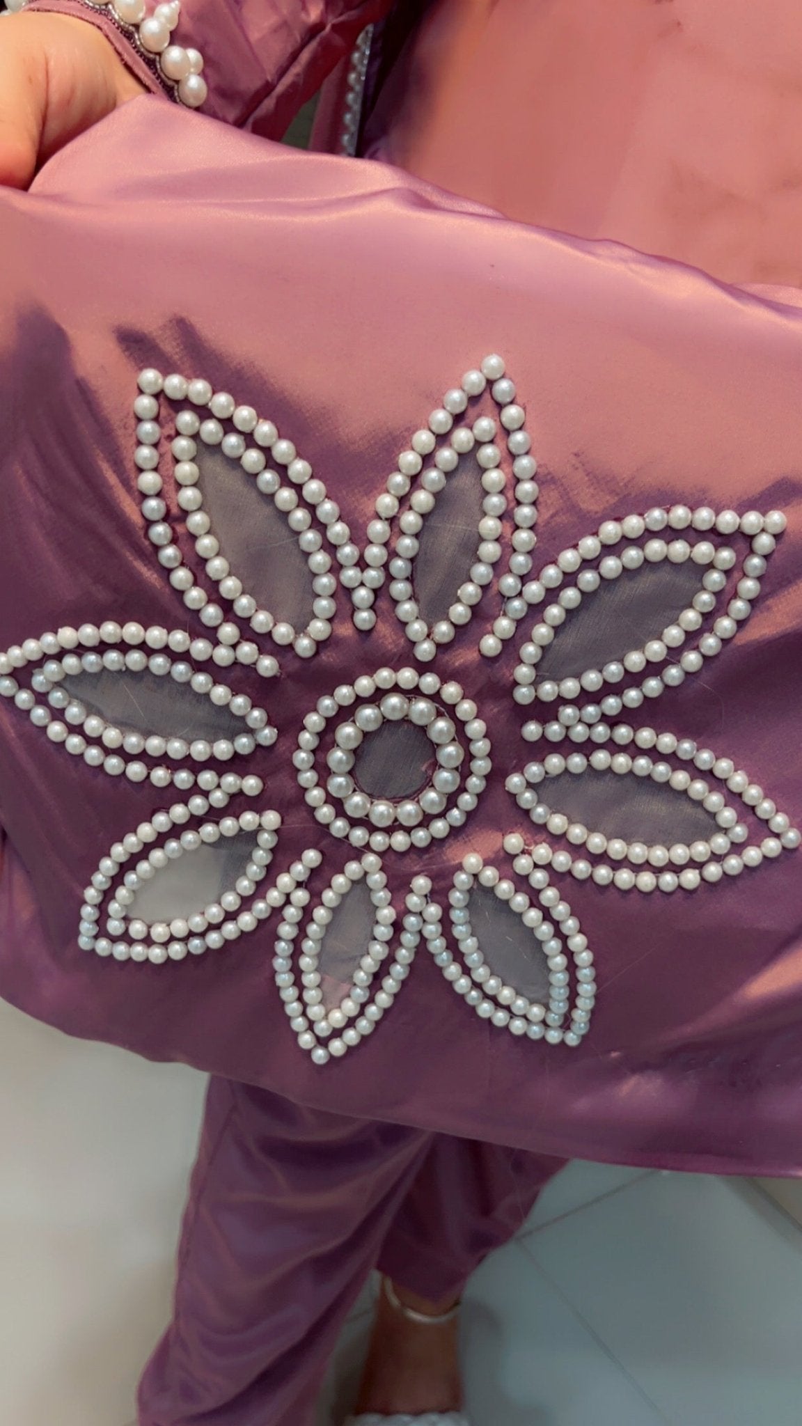Lavender Pearl - Worked Hand - Worked Suit with Cutwork, Scalping and Dupatta - Kirti Kapoor Couture