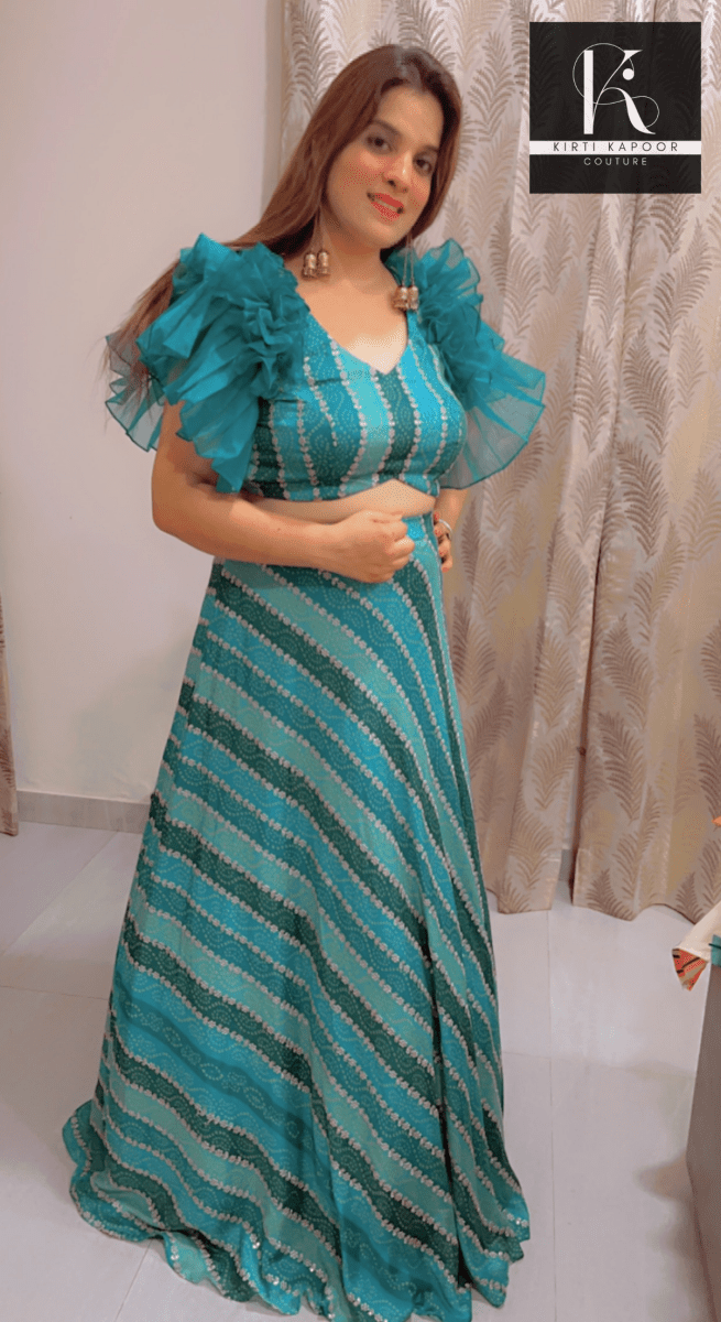 Lehnga With Designer Blouse - Sangeet Party Dress - Kirti Kapoor Couture