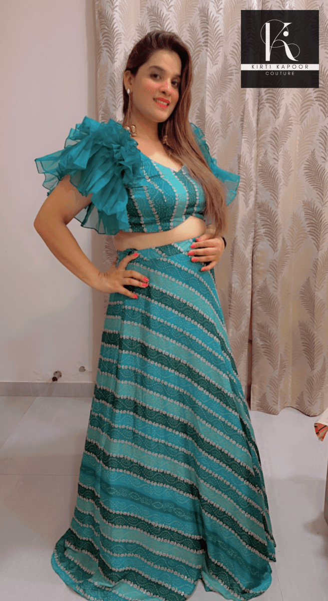 Lehnga With Designer Blouse - Sangeet Party Dress - Kirti Kapoor Couture