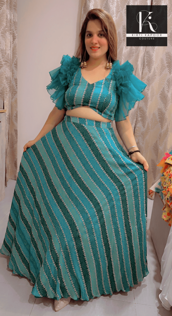 Lehnga With Designer Blouse - Sangeet Party Dress - Kirti Kapoor Couture