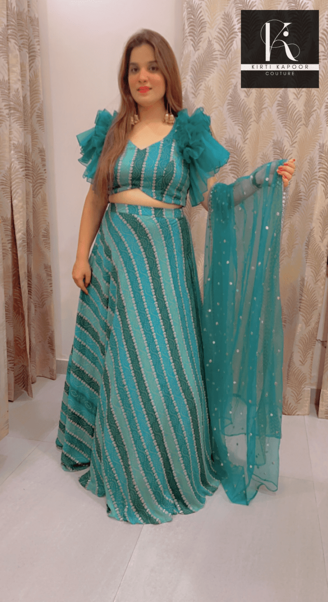 Lehnga With Designer Blouse - Sangeet Party Dress - Kirti Kapoor Couture