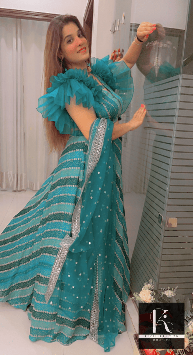 Lehnga With Designer Blouse - Sangeet Party Dress - Kirti Kapoor Couture
