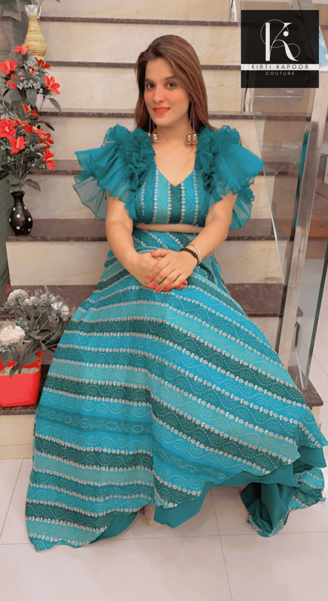 Lehnga With Designer Blouse - Sangeet Party Dress - Kirti Kapoor Couture