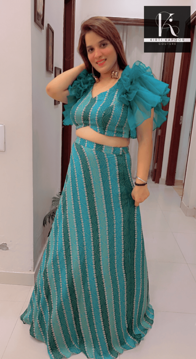 Lehnga With Designer Blouse - Sangeet Party Dress - Kirti Kapoor Couture