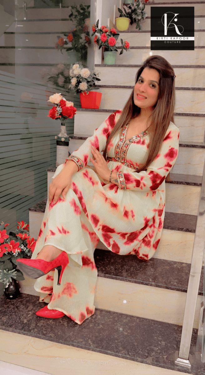 Lemon - Burgundy Peplum Co - ord Set - Kirti Kapoor Couture