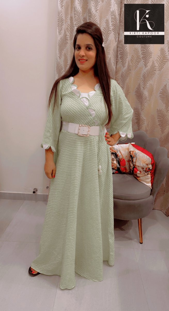 Light Green Designer Flaired Kurti - Kirti Kapoor Couture