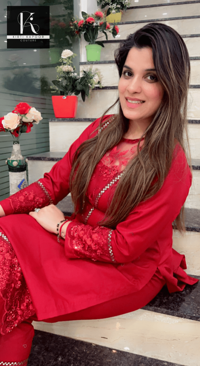 Maroon Patch - Worked Co - ord Set - Kirti Kapoor Couture
