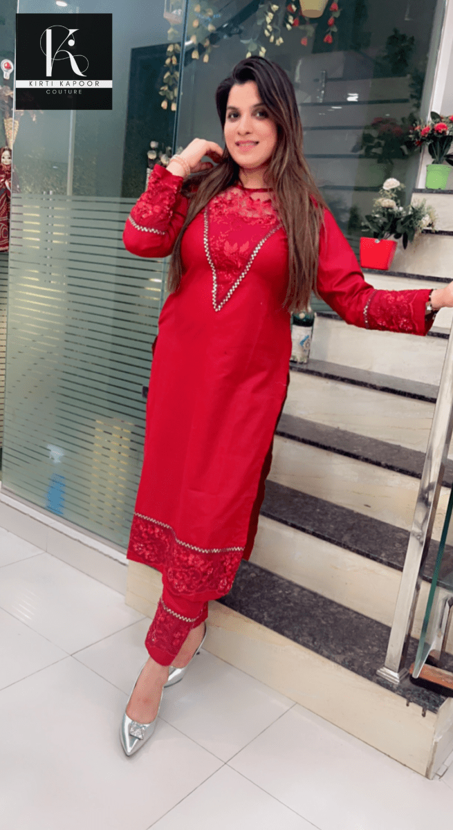 Maroon Patch - Worked Co - ord Set - Kirti Kapoor Couture