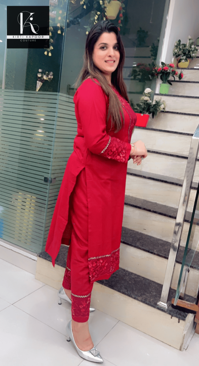 Maroon Patch - Worked Co - ord Set - Kirti Kapoor Couture