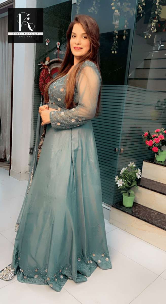 Moss Green Hand - Embroidered Lehenga - Choli - Kirti Kapoor Couture