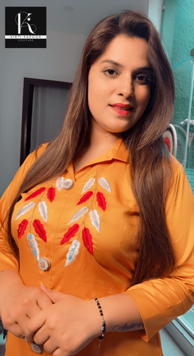 Mustard Hand - Embroidered Co - ord Set - Kirti Kapoor Couture