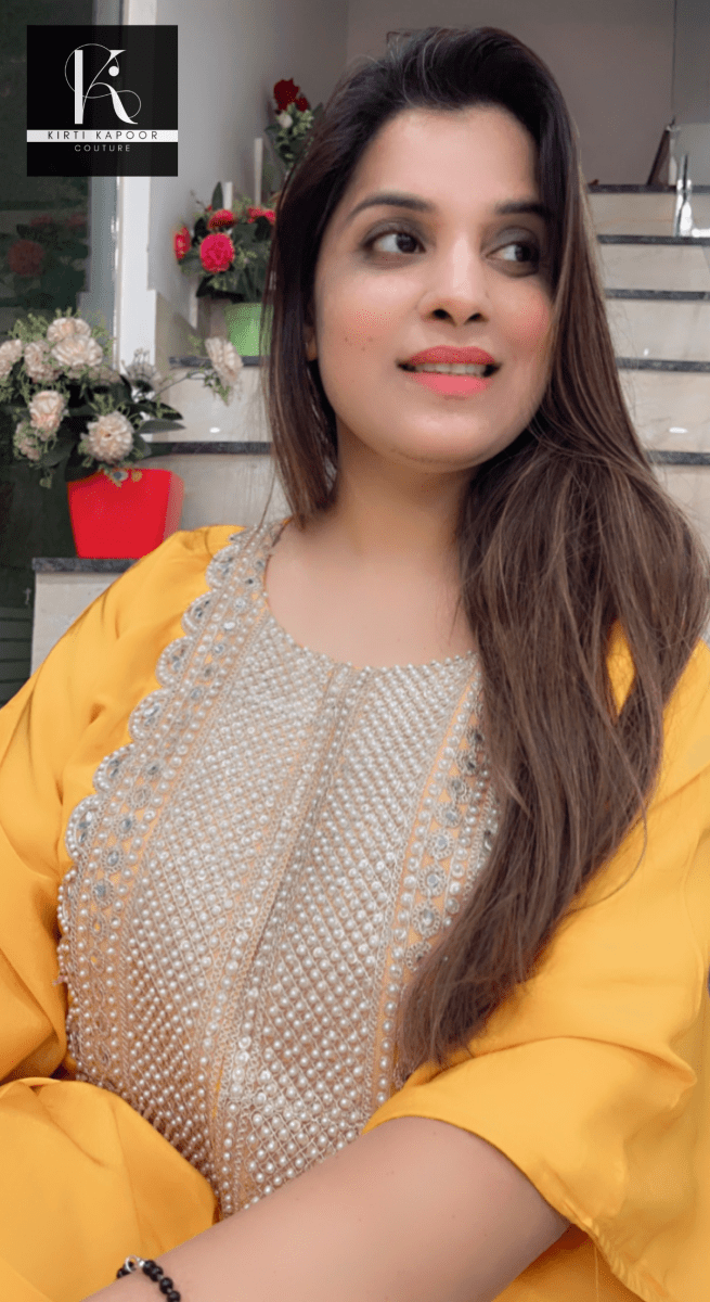 Mustard Kaftan Plazo Set - Kirti Kapoor Couture