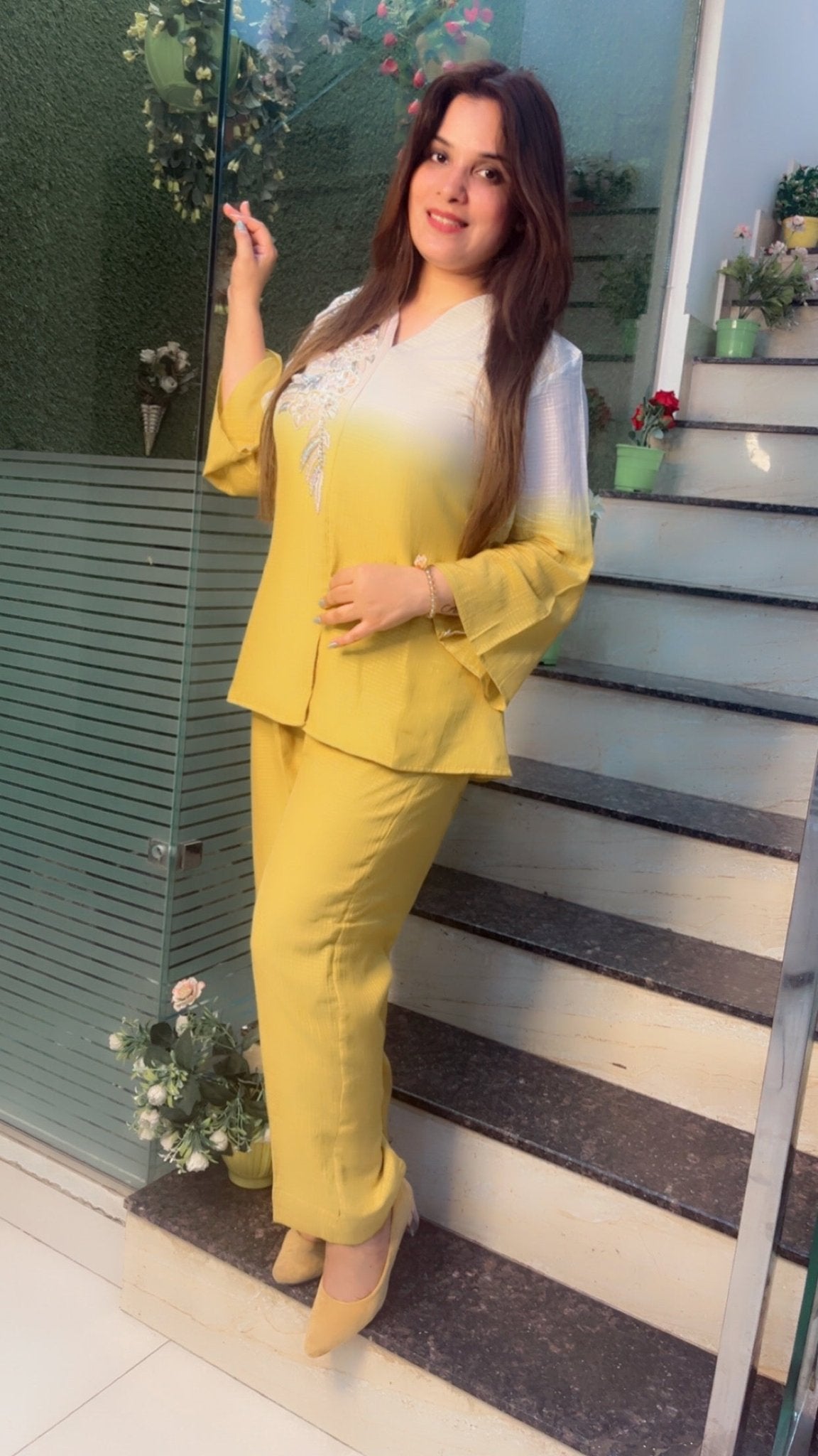 Ombre Style Embroidered Co - ord Set - Kirti Kapoor Couture