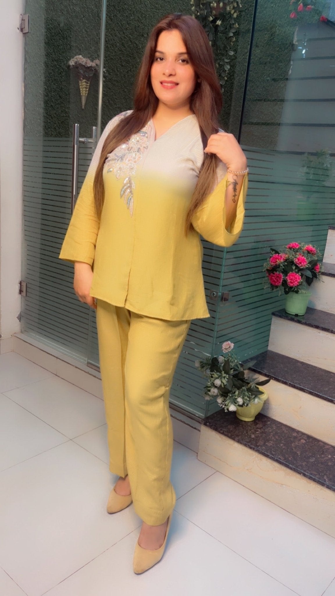 Ombre Style Embroidered Co - ord Set - Kirti Kapoor Couture