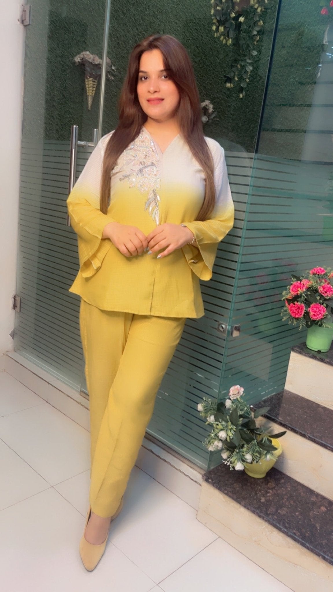 Ombre Style Embroidered Co - ord Set - Kirti Kapoor Couture