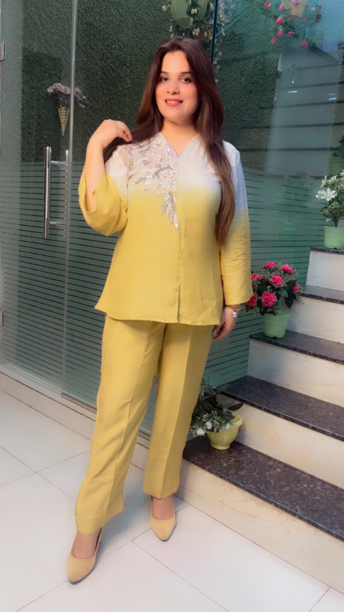 Ombre Style Embroidered Co - ord Set - Kirti Kapoor Couture