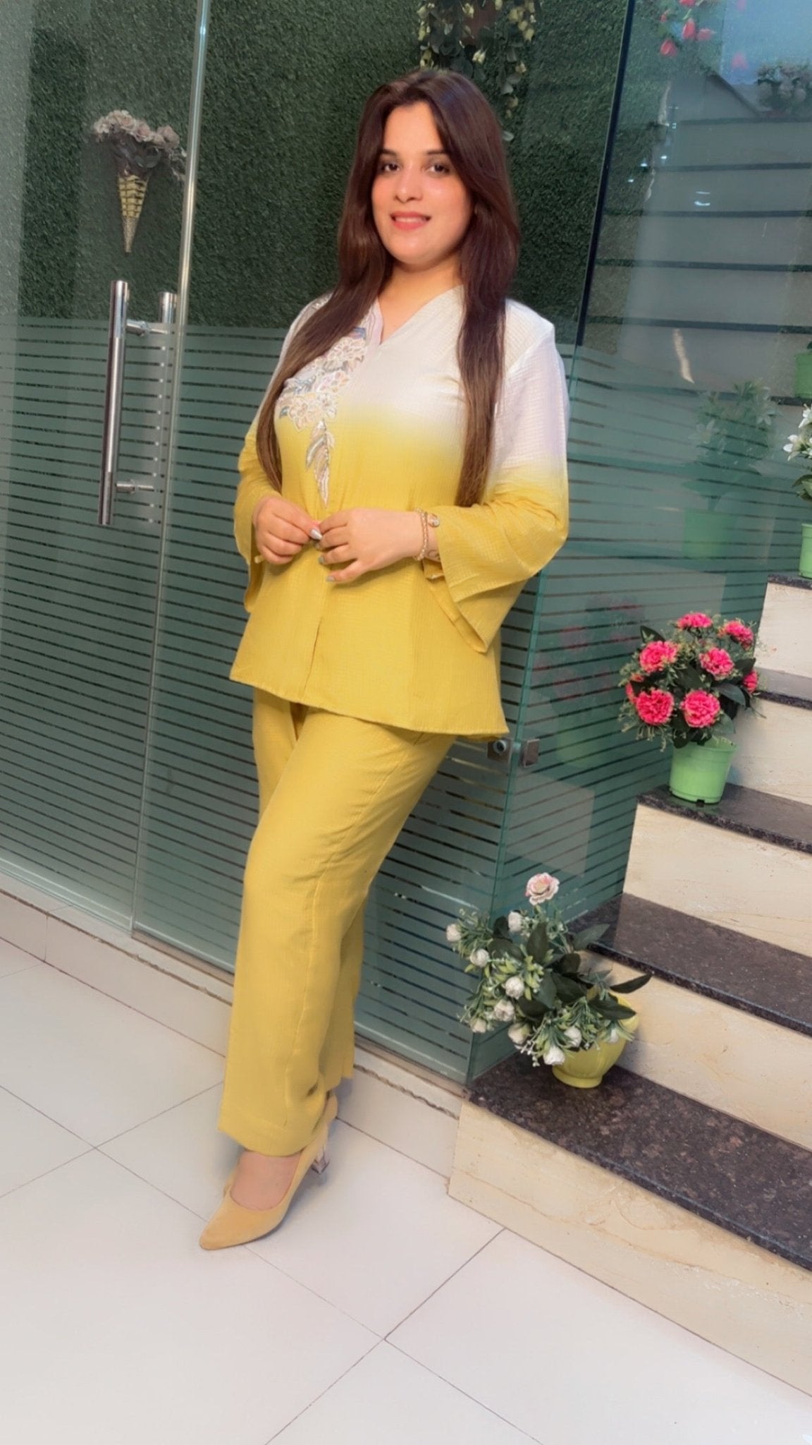 Ombre Style Embroidered Co - ord Set - Kirti Kapoor Couture