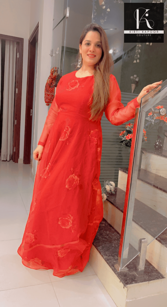 Organza Anarkali Suit (Long Dress) - Kirti Kapoor Couture