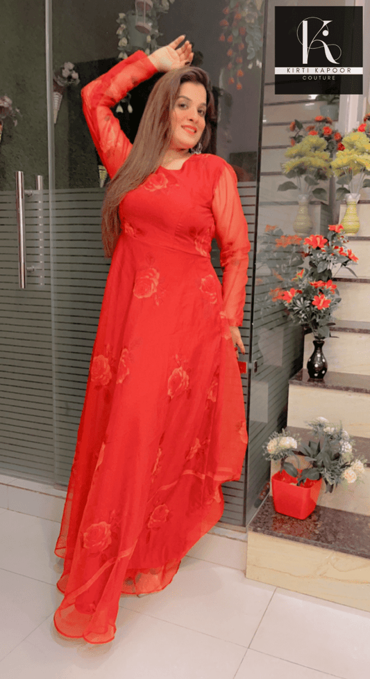 Organza Anarkali Suit (Long Dress) - Kirti Kapoor Couture