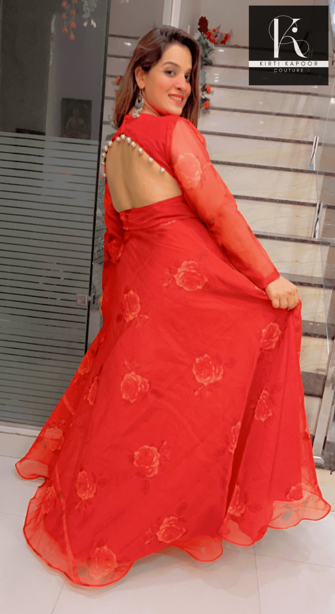 Organza Anarkali Suit (Long Dress) - Kirti Kapoor Couture