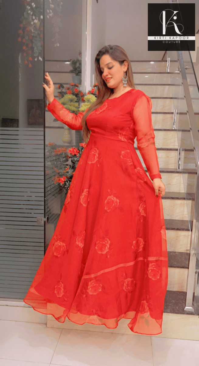 Organza Anarkali Suit (Long Dress) - Kirti Kapoor Couture