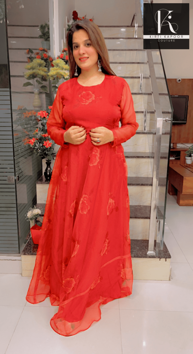 Organza Anarkali Suit (Long Dress) - Kirti Kapoor Couture
