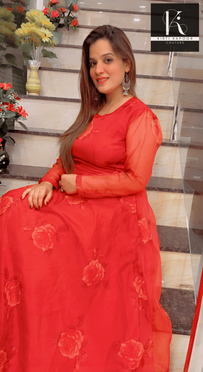 Organza Anarkali Suit (Long Dress) - Kirti Kapoor Couture
