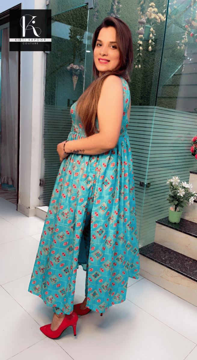 Overall Worked Silk Fabric Two - Piece Set - Kirti Kapoor Couture