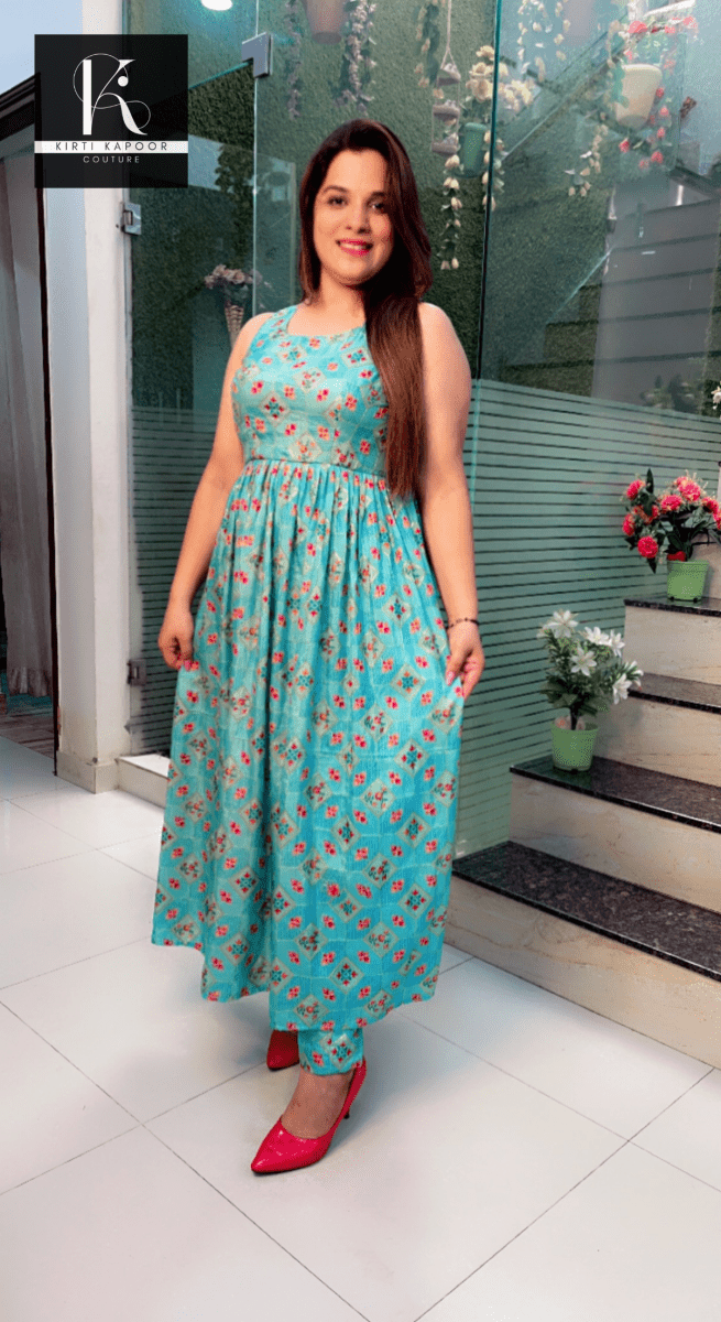 Overall Worked Silk Fabric Two - Piece Set - Kirti Kapoor Couture