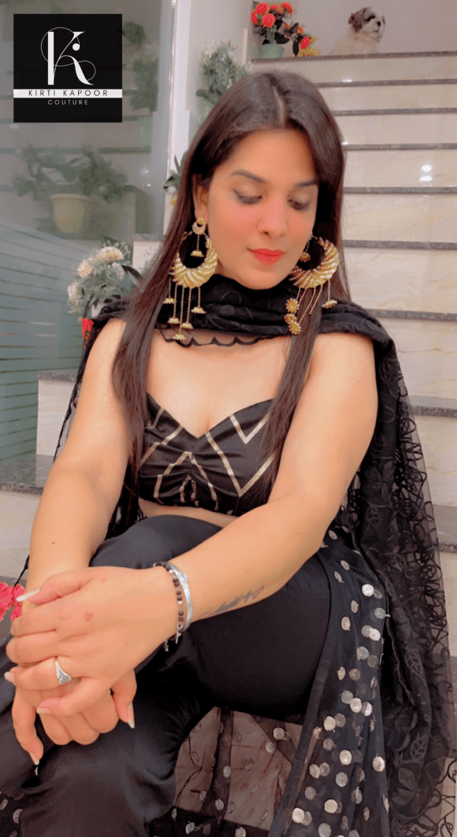 Pant With Attached Dotted Lehenga Style! - Kirti Kapoor Couture