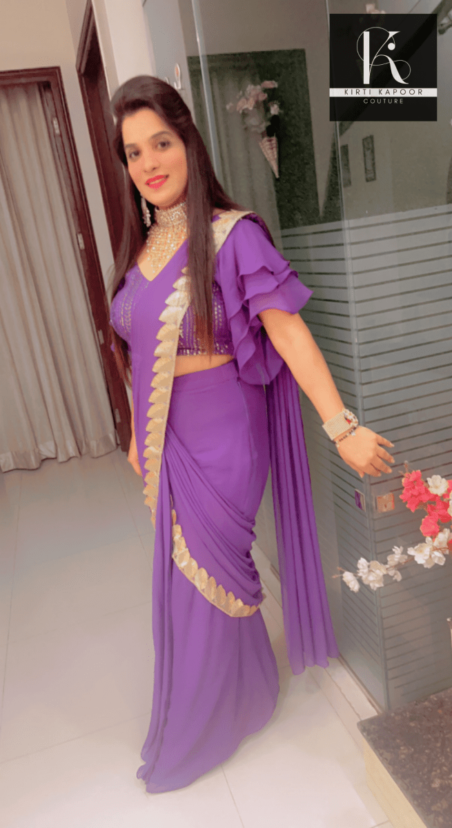 Party - Wear Designer Draped Saree - Kirti Kapoor Couture
