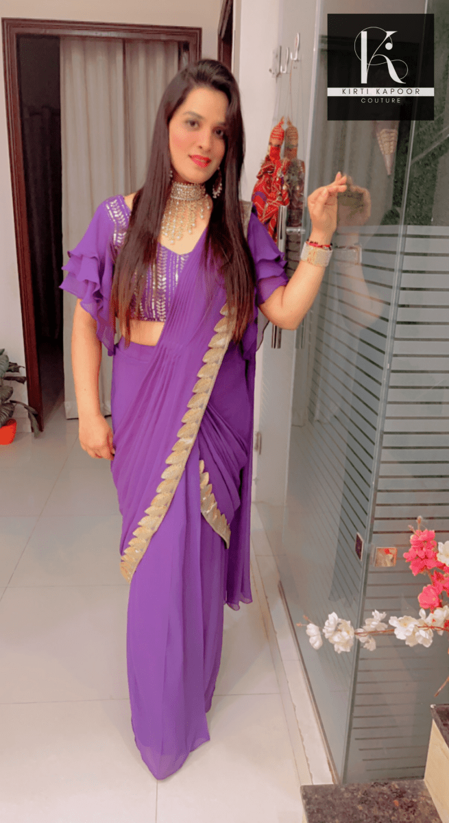 Party - Wear Designer Draped Saree - Kirti Kapoor Couture