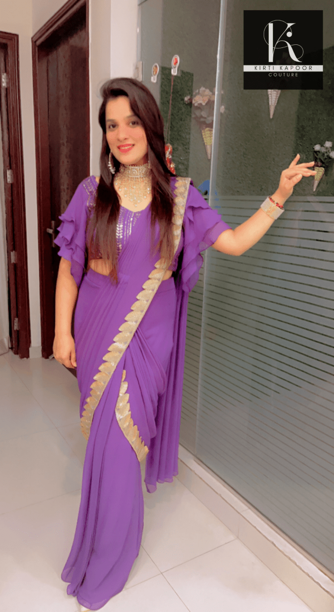 Party - Wear Designer Draped Saree - Kirti Kapoor Couture