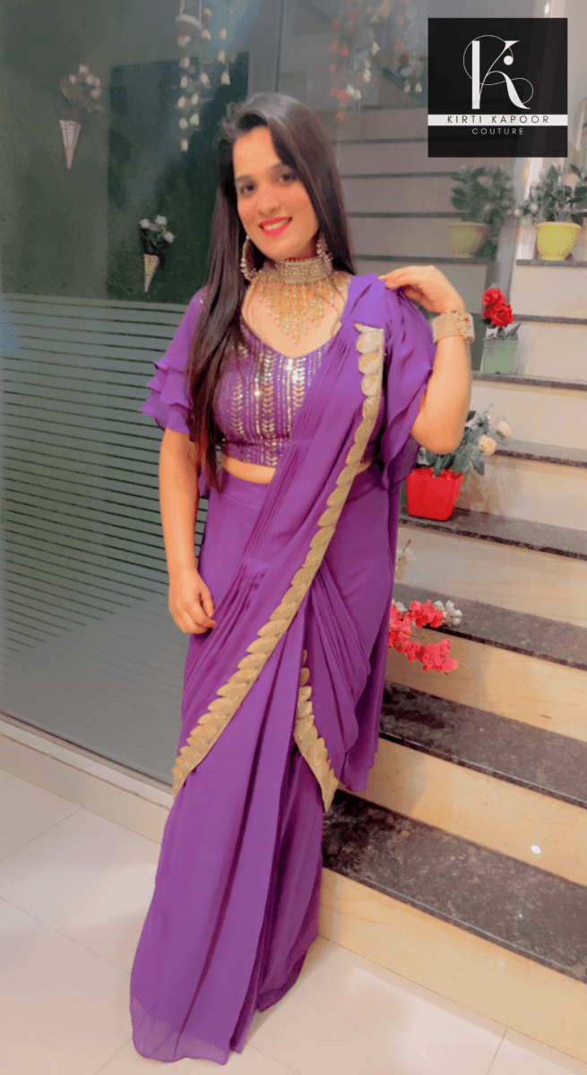Party - Wear Designer Draped Saree - Kirti Kapoor Couture