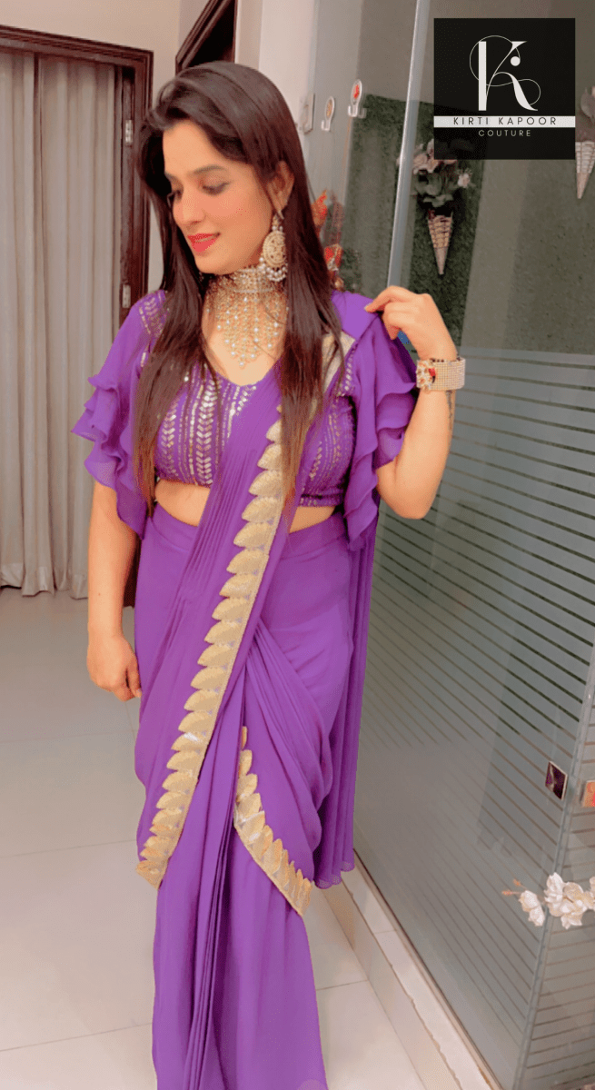 Party - Wear Designer Draped Saree - Kirti Kapoor Couture