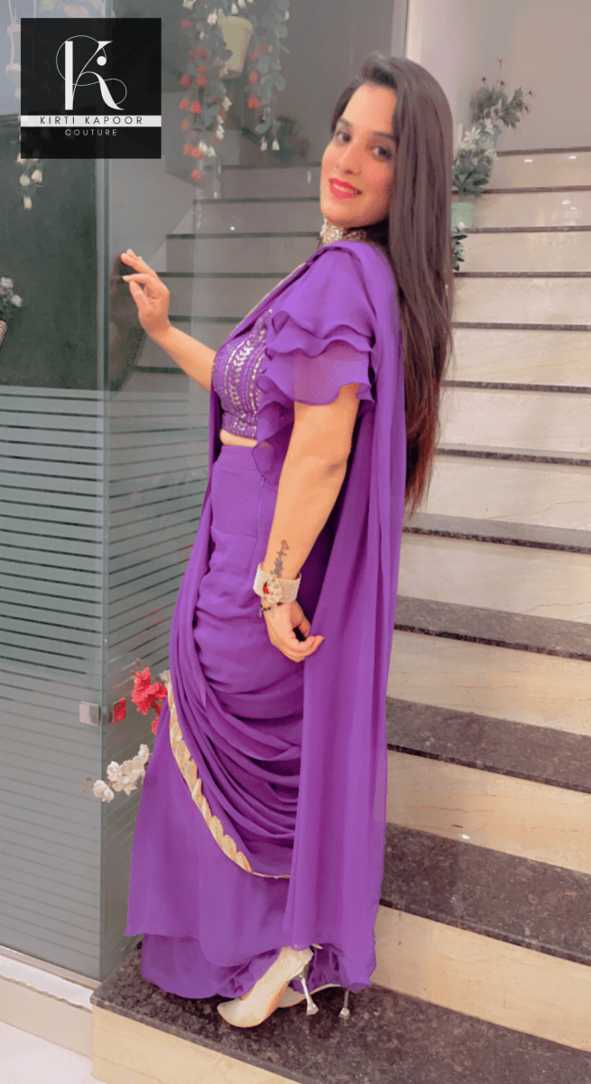 Party - Wear Designer Draped Saree - Kirti Kapoor Couture