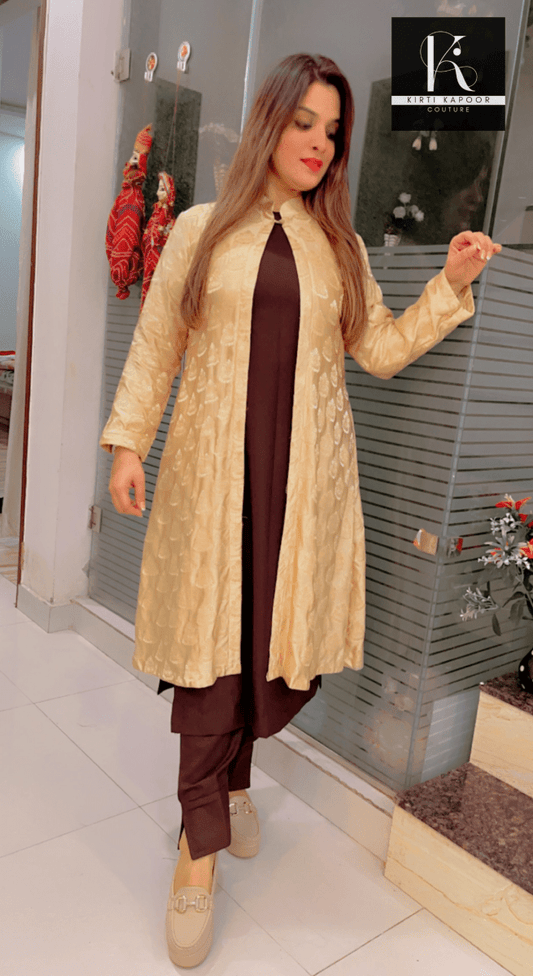 Pashmina Suit with Brocade Jacket - Kirti Kapoor Couture