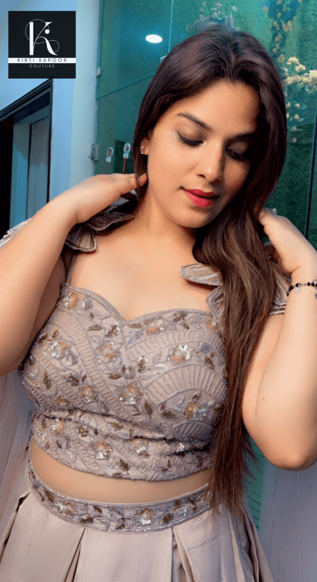 Pastel Shaded Hand - Embroidered Lehenga Choli - Kirti Kapoor Couture