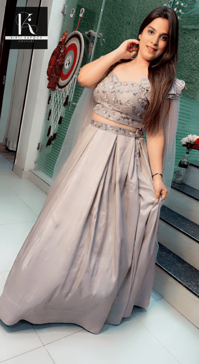 Pastel Shaded Hand - Embroidered Lehenga Choli - Kirti Kapoor Couture